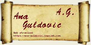 Ana Guldović vizit kartica